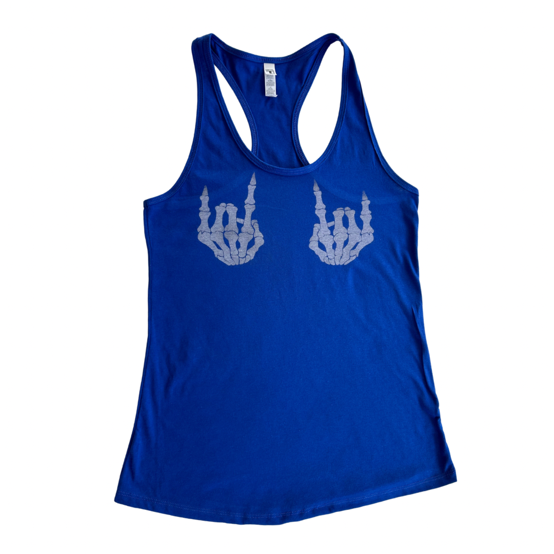 Blue Bleached Skeleton Hands Tank