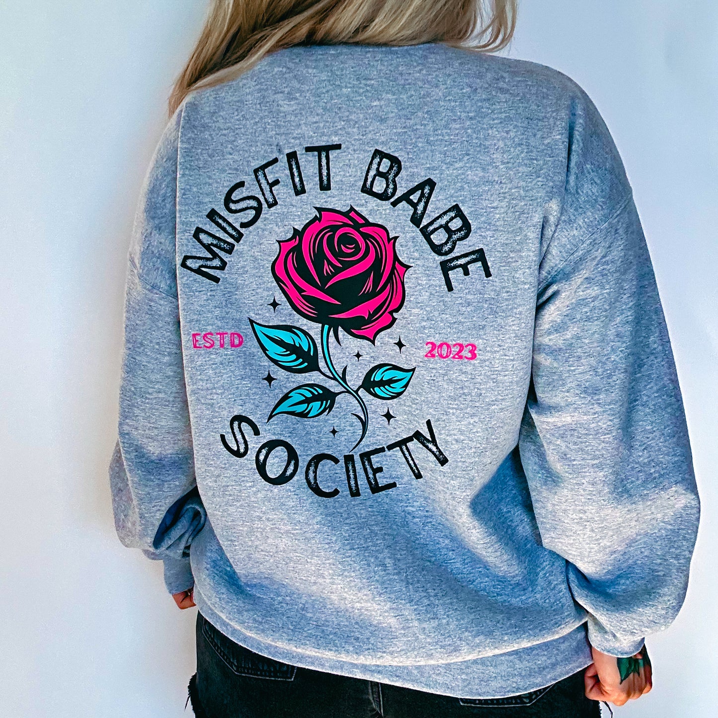 MISFIT BABE SOCIETY GRAY CREW *XL Only*