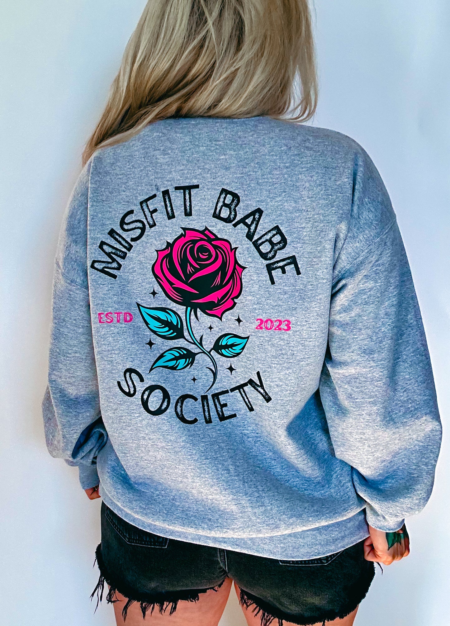 MISFIT BABE SOCIETY GRAY CREW *XL Only*