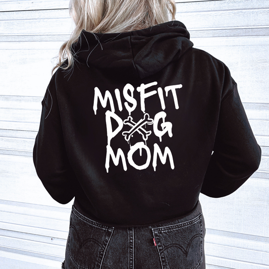 MISFIT DOG MOM CROP HOODIE