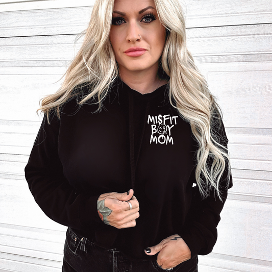 MISFIT BOY MOM CROP HOODIE