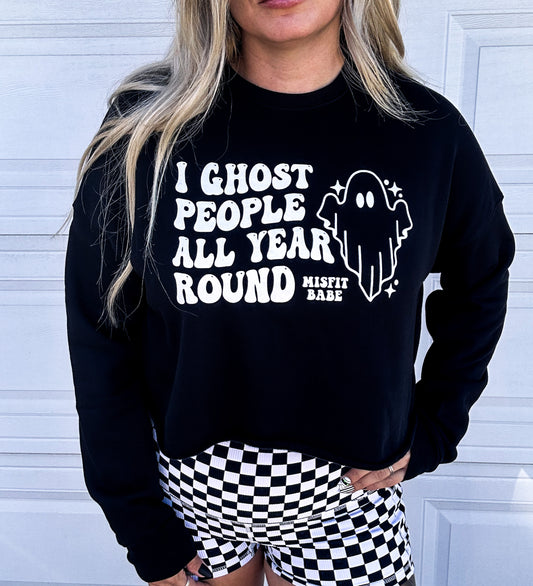 I GHOST PPL ALL YEAR ROUND CROP SWEATER *X-LARGE ONLY*