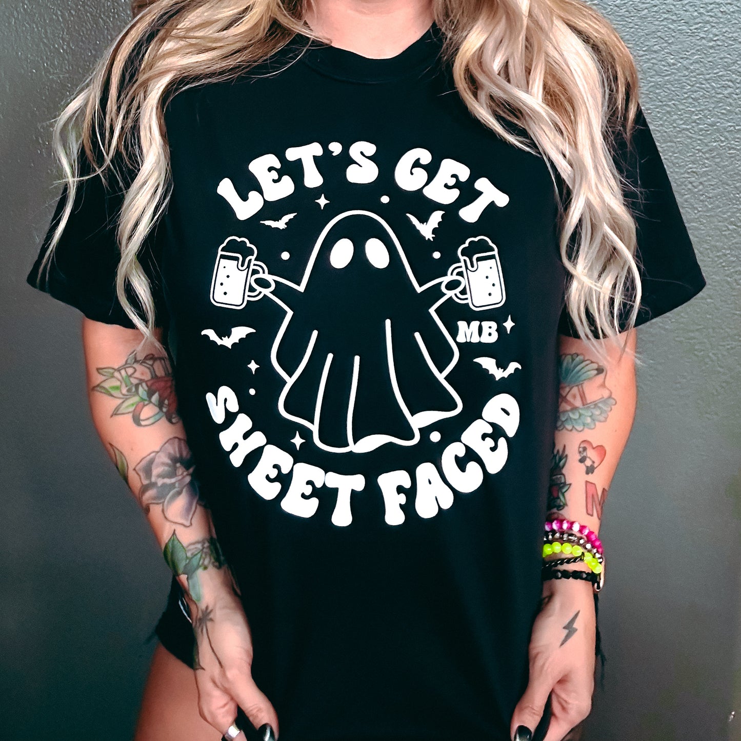 *GLOW IN THE DARK* LET'S GET SHEET FACED BLACK TEE