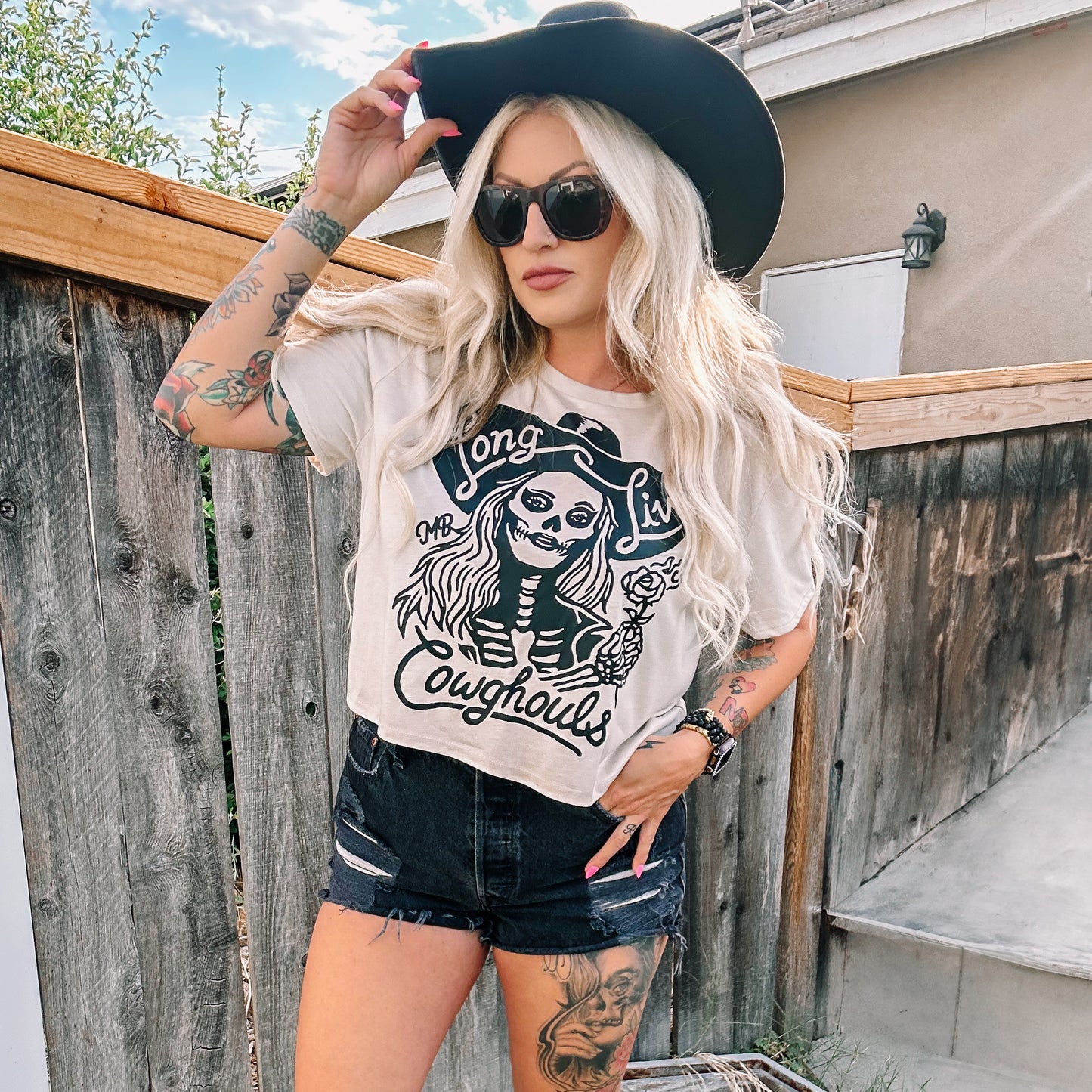 LONG LIVE COWGHOULS CROP TEE
