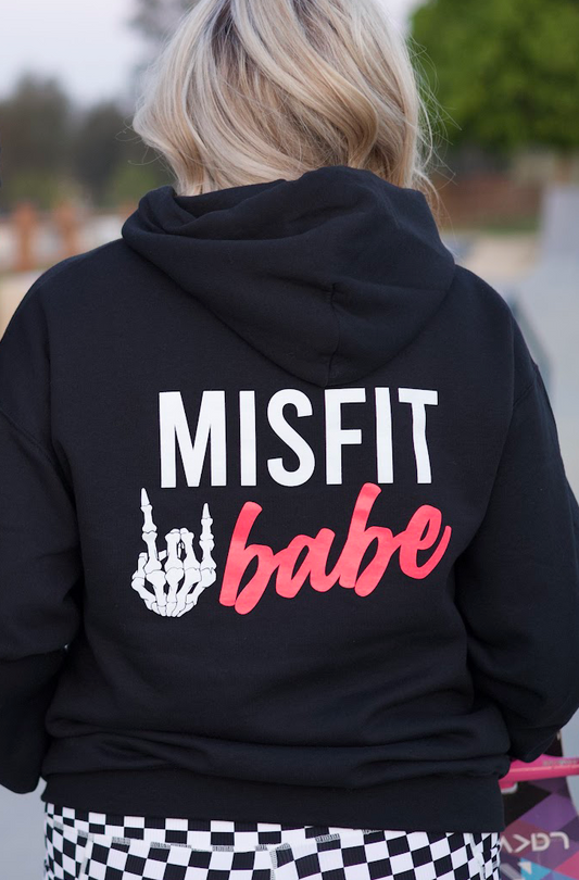 MISFIT BABE LOGO Pull Over Hoodie *2X Only*