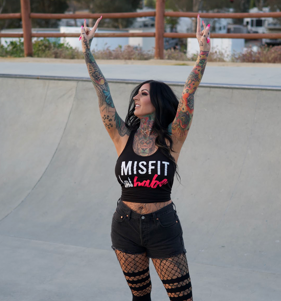 MISFIT BABE Black Racerback Tank *X-Small Only*