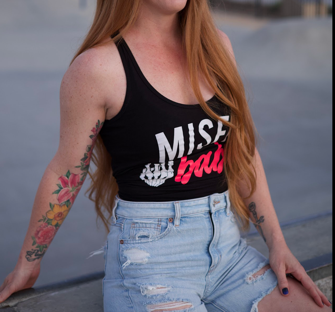 MISFIT BABE Black Racerback Tank *X-Small Only*