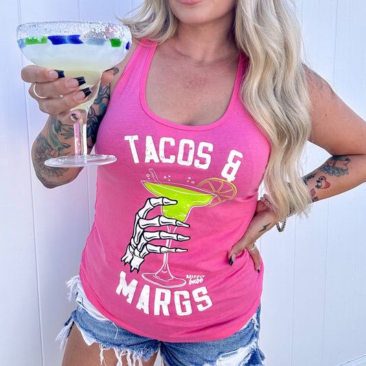 TACOS & MARGS LIGHT PINK Racerback Tank *Med Only*